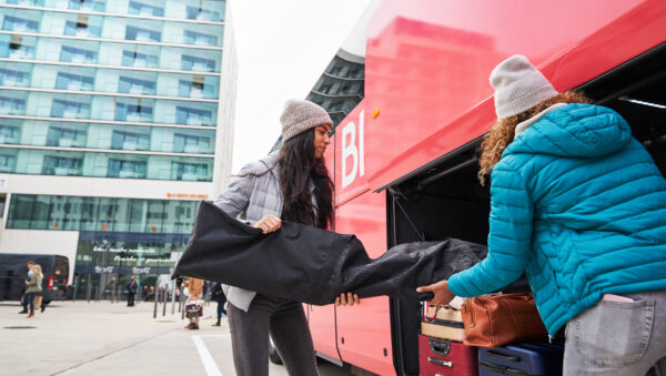 Voyage en bus station de ski